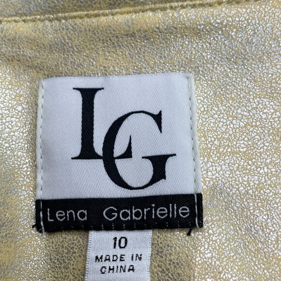Lena Gabrielle Metallic Yellow Studded Jacket Size 10 FABULOUS! - Picture 9 of 10